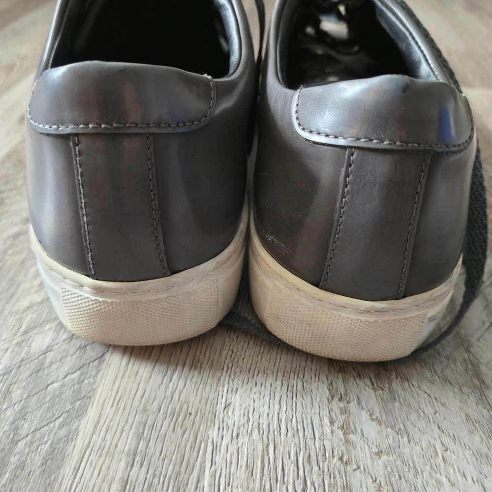 Brother Frère Grey Leather Low Top Sneaker 42 US 9 Made in Portugal Quiet Luxury - Picture 8 of 15